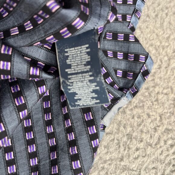 Robert Graham Shirt Mens 3XL Purple Blue Pink Long Sleeve Flip Cuff Button - Picture 13 of 13